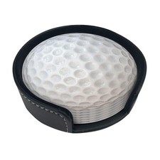 Coasters for Drinks with Holder Round Leather Coasters Set of 6 Cups Mugs Mat...