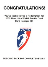 2002 Ultra WNBA #104 Asjha Jones Rookie Redemption
