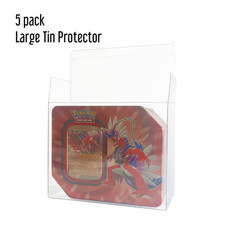 5 PACK - Pok&eacute;mon Large Tin Protective Case Clear Protector Display 0.7mm thick