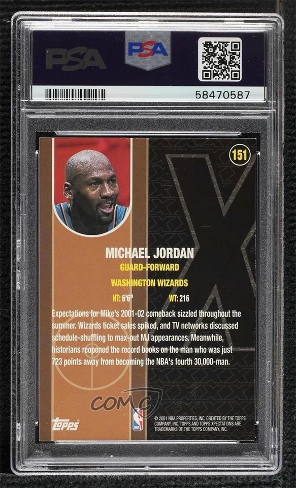 2001-02 Topps Xpectations Michael Jordan #151 PSA 8 HOF - Image 2 of 2