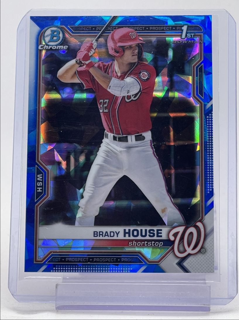 BRADY HOUSE 2021 BOWMAN CHROME DRAFT 1ST SAPPHIRE REFRACTOR A Q0190