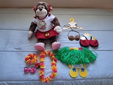 Build a Bear Workshop Monkey Bear Plush With Extra Outfit great condition