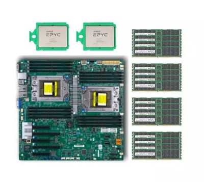 Supermicro H11DSi Motherboard With AMD EPYC 7702 CPU 1T (64GB*16) 2666MHz RAM