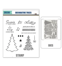 DECORATIVE TREES Stamps and Metal Cutting Dies DIY Scrapbooking Album Paper Card