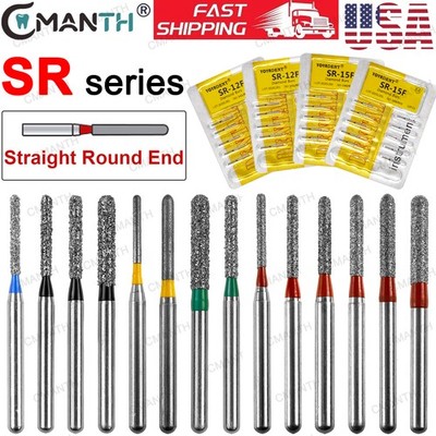 20Pcs Dental Diamond Burs FG1.6mm Tooth Drill SR Coarse Fine Grit For High Speed