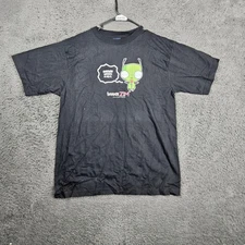 Invader Zim Shirt Black Cartoon Men's Size Large 2002 Vintage Y2K