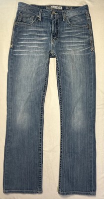 Buckle BKE Tyler Straight Jeans Mens 31R (30x30) Cowboy Distressed Workwear READ