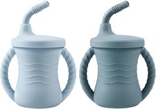 Silicone Training Cup, Baby Drinking Sippy Cups with Handles