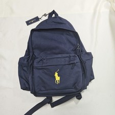 Polo Ralph Lauren Canvas Backpack Navy- Large Yellow Pony NWT