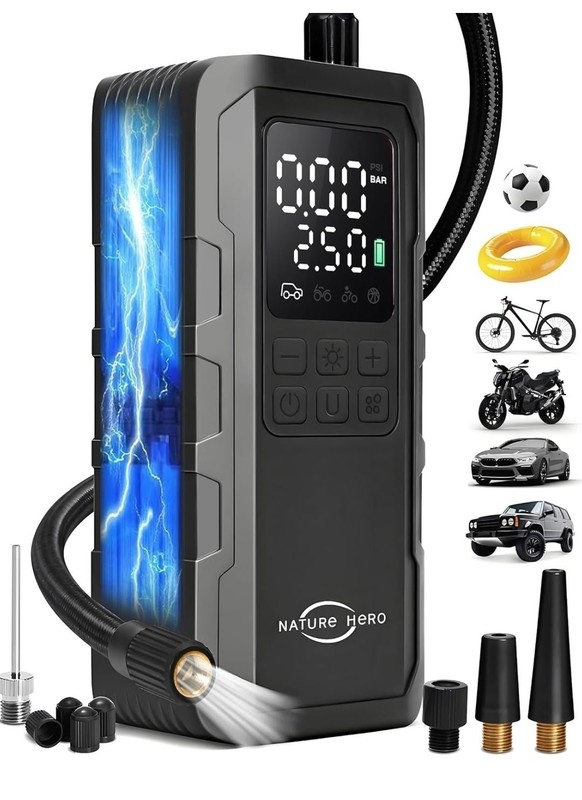 Tire Inflator Portable Air Compressor and Power Bank - 150PSI #A134