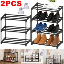 2Pack Shoe Rack Slim Narrow Free Standing Shoes Storage Tall Organizer Shelf