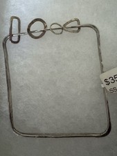 Sterling Silver 925 Hammered Square Bangle Bracelet W/Dangles NWT