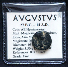 Roman Augustus Magnesia Mandrogenes Artemis Genuine Coin & Coin Wallet