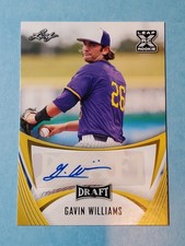 2021 Leaf Draft - Base Autographs Gavin Williams #BA-GW1 Gold (AU, RC)