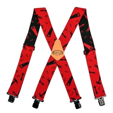 Men's Suspenders Fully Elastic 2 inch Wide X back Heavy Duty Work Suspenders ...