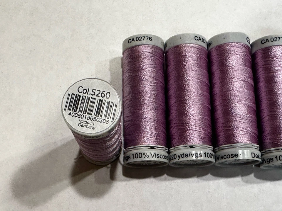 Gutermann 5260 Light Purple - 7 Spools 220 yards 100% Viscose - Image 2 of 3