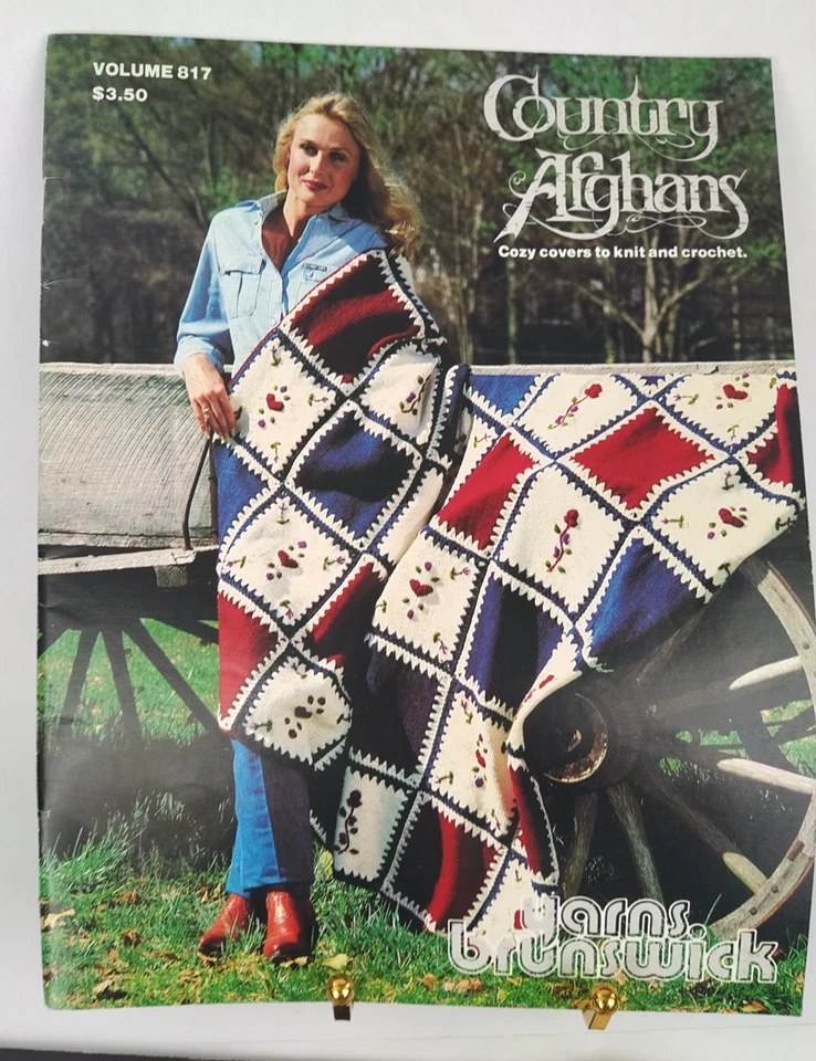 Brunswick Country Afghans Crochet Knit Pattern Booklet 2 Bonus Bernat Brunswick - Image 4 of 4