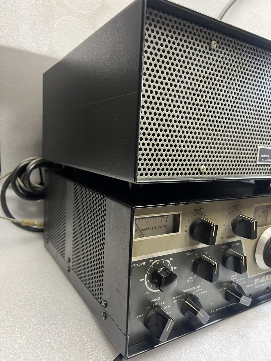 E) DRAKE T-4XC 送信機 Drake T-4XC Ham Amateur Base Radio Transceiver w/ Power Supply
