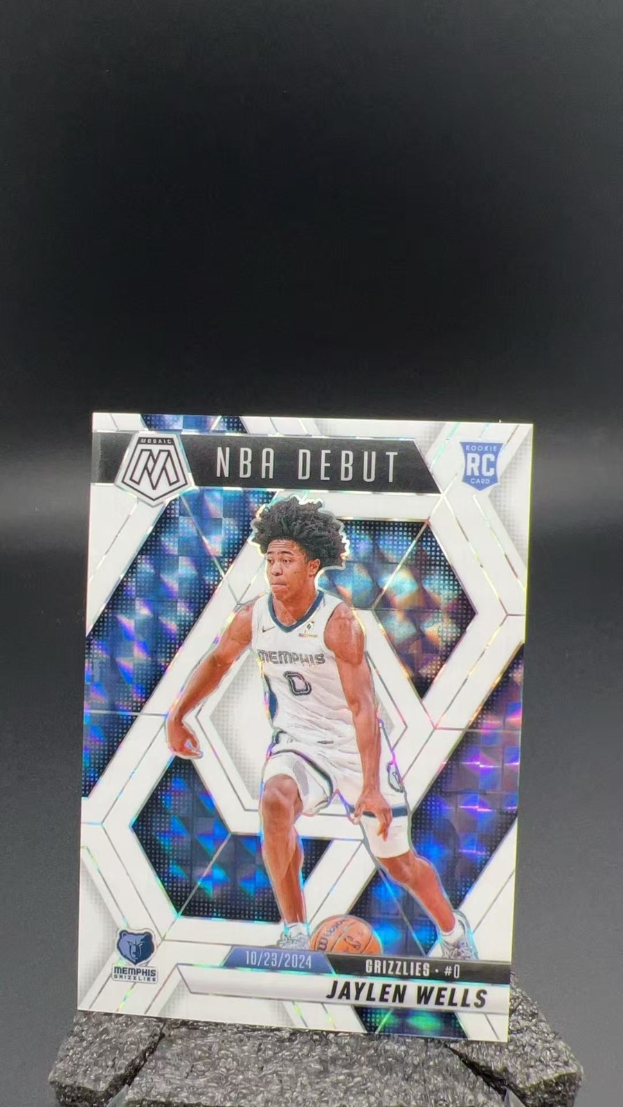 2024-25 Panini Mosaic Jaylen Wells NBA Debut RC White Prizm /25 #11646 C