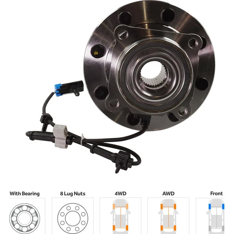 Buje de rueda compatible con 99-07 GMC Sierra 1500 2500 HD 3500 Chevrolet Silverado 2500 HD Foto 2 de 4
