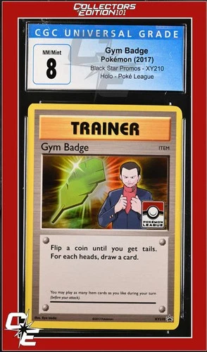 XY Black Star Promo Gym Badge XY210 Pokemon League CGC 8