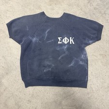 Vintage 1950s 60s Champion Running Man navy blue faded sweatshirt medium