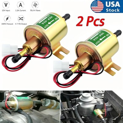 2 Packs 12V Electric Fuel Pump HEP-02A Universal Inline Low Pressure Gas Diesel