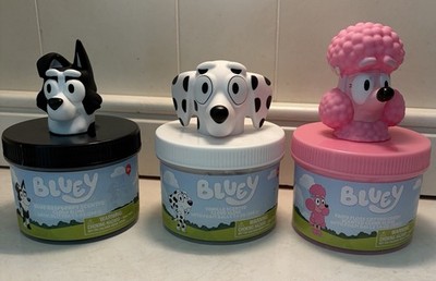 Bluey Scented Fluffy Slime Jar Set Of 3 New Sealed Cloud Slime With Foam Balls