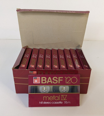 10x BASF Metal IV 120 audio cassettes, new in original box