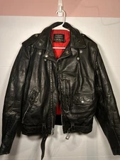 Vintage Oakbrook Leather Motorcycle Jacket 60s Style Talon Zipper Size 36