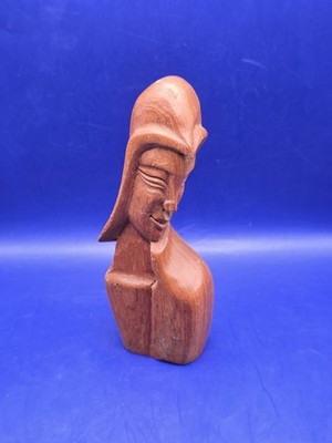 Vintage MCM Wood Carving Lady Teak Sculpture Statue Figurine Decor