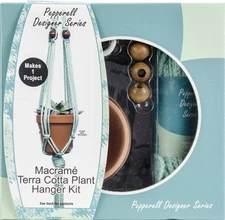 Pepperell Designer Series Macrame Plant Hanger Kit-Mint - PDS02