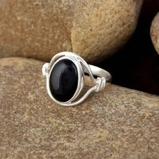 Handmade Black Onyx Statement Ring Solid 925 Silver Women Ring All Size SR718
