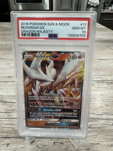 2018 POKEMON SUN & MOON DRAGON MAJESTY #11 RESHIRAM GX PSA 10