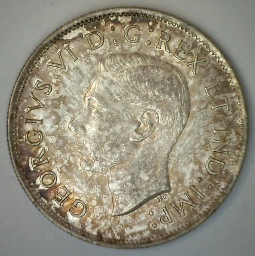 1940 Canada Silver Half Dollar 50c Canadian Coin Uncirculated George VI