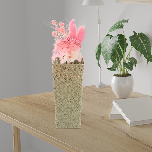 Creative Tall Vase for Floor Hand-Woven Rattan Flower Basket Decorative Vase - Picture 6 of 12