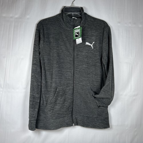 PUMA Kids Fleece Jacket Size XL (18-20) Black Heather ☆ NWT ☆ MSRP $42.00 ☆ NEW
