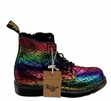 Dr. Martens 1460 Pascal J Rainbow Metallic Animal Print Boots Girls Youth US 5
