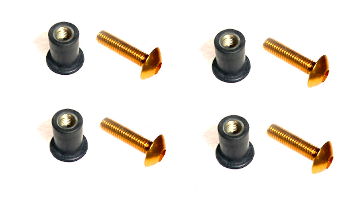 Set Di Viti Per Targa 6 Pezzi M6x20 Con Cappuccio Bianco - Foto 5