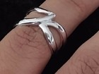 Rhodium Plated Sterling Silver Ring Size 5,6,7 & 8 — photo 1
