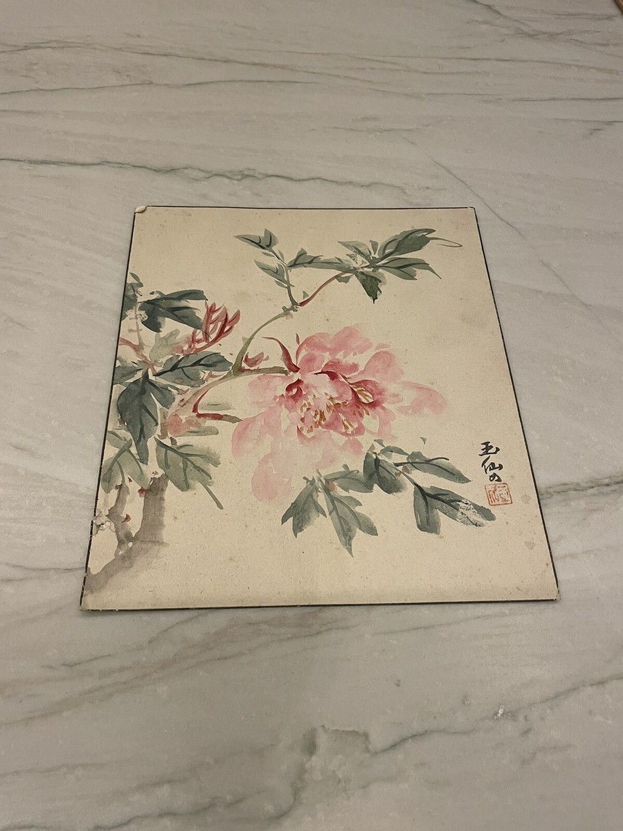 antique Japanese watercolor roses signed | eBay
