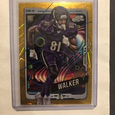 2024 Topps Cosmic Chrome Football Devontez Walker RC 25/50 Gold Prism #107