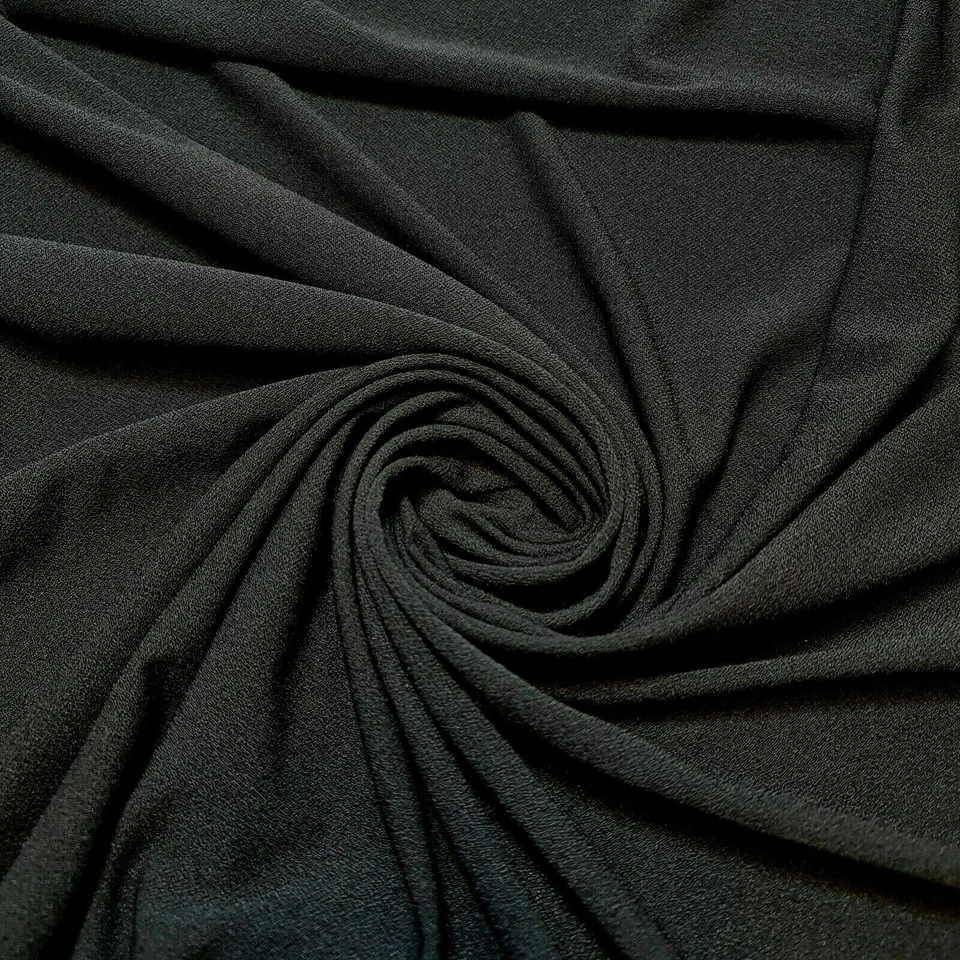 FABRICS-ONLINE BLACK Elastane 4Way Stretch Nylon Material Spandex Dress Craft Fabric 58" METER
