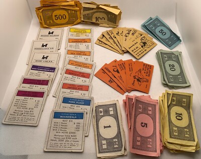 Vintage Monopoly Game 116 Pc Replacement Money Property Chance Community 1936  