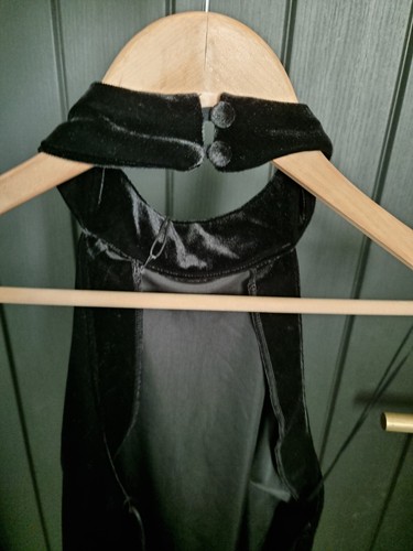 Next Emma Willis Black Velour Velvet Open Back Halterneck Top UK 16 Petite BNWT - Picture 10 of 19