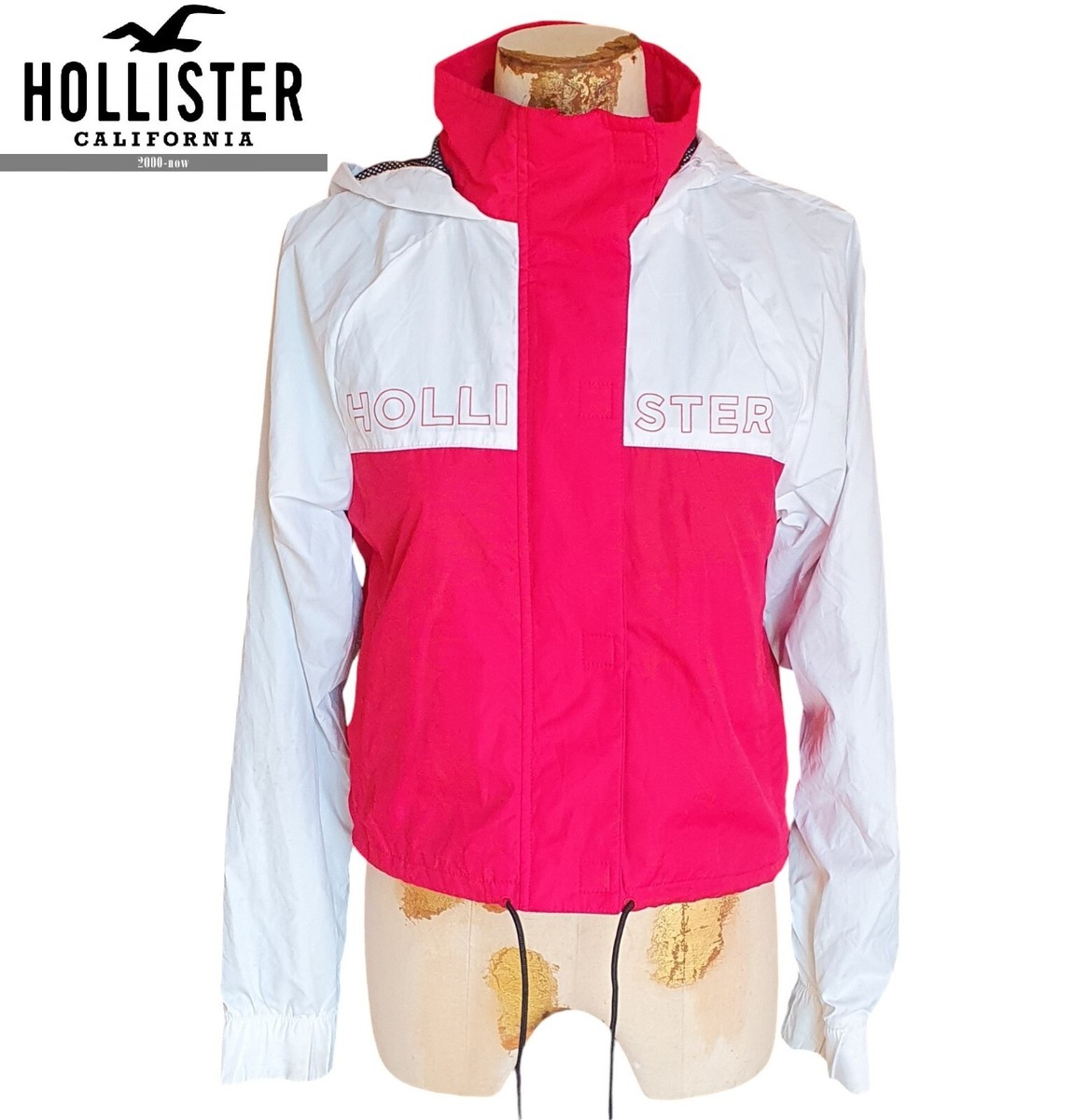 Hollister Womens Full Zip Cropped Windbreaker jacket Size XS