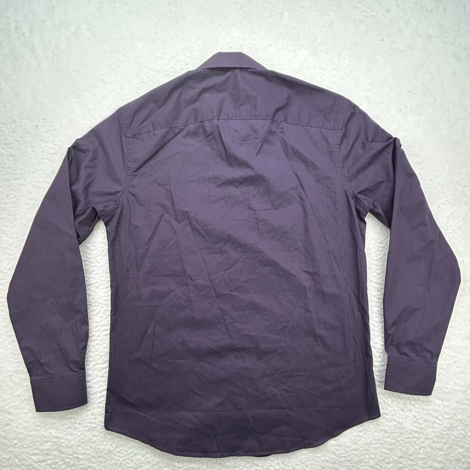 Camisa Geoffrey Beene Para Hombres 16.5 34/35 Calce Ajustado Sin Arrugas Vestido Púrpura Foto 4 de 4