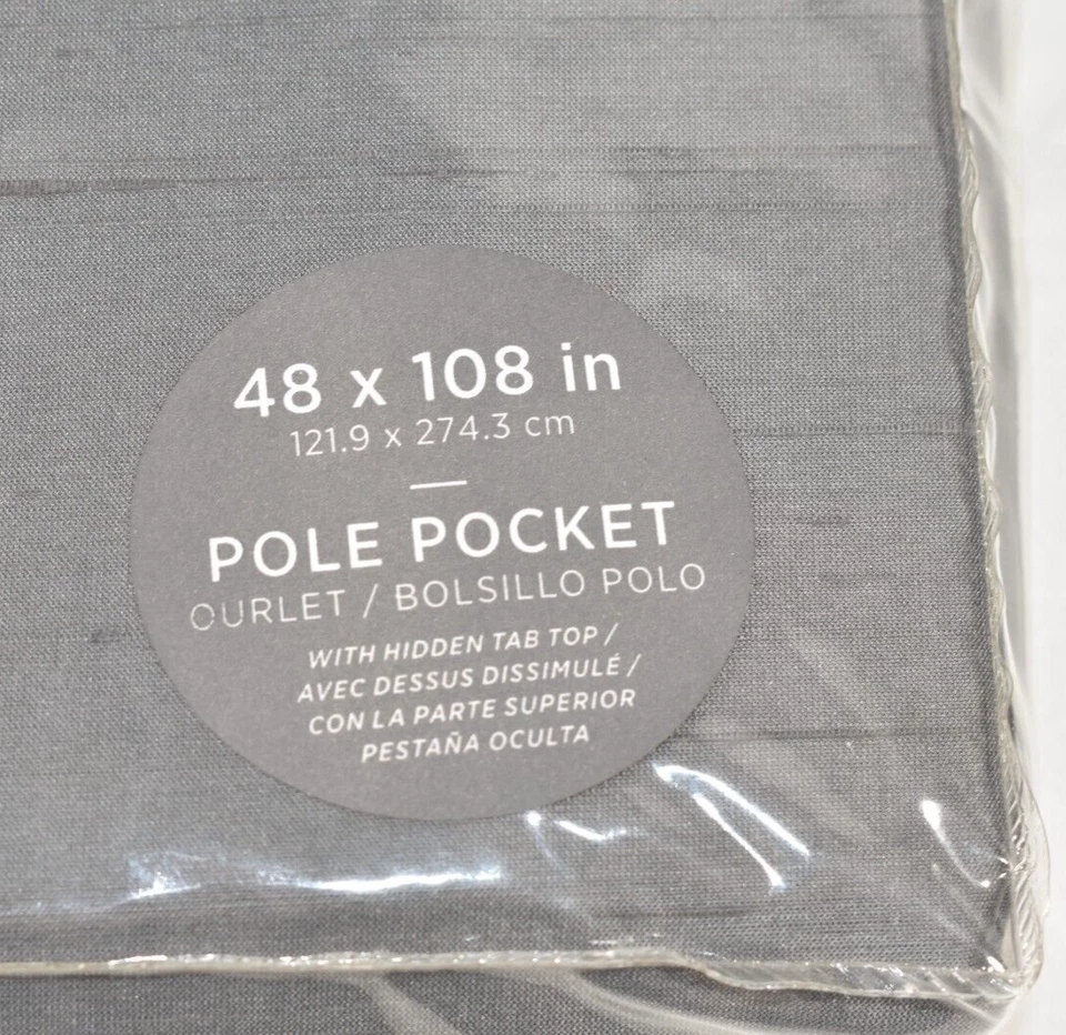 West Elm Dupioni Silk Curtains Drapes 48x108 Pewter Gray Set of 2 Cotton Lining - Image 4 of 4