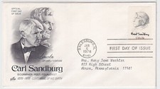 TurtlesTradingPost- Carl Sandburg- 1978 #1731  FDC- Artcraft Cachet