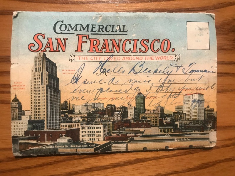 Foldout Post Card - Commercial San Francisco - The City Loved Around The World